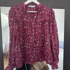 Gerard Darel Floral Long Sleeve Blouse